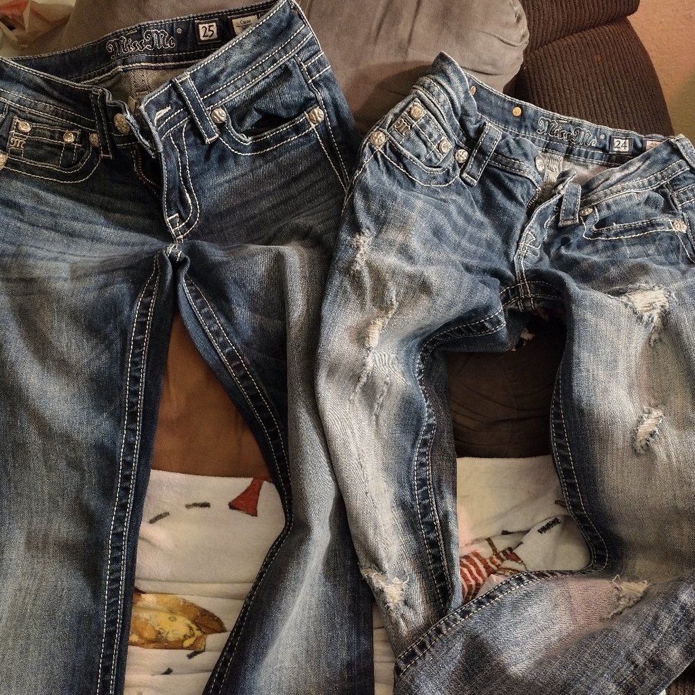 Miss me jeans size 25 & 24 (0 & double0)